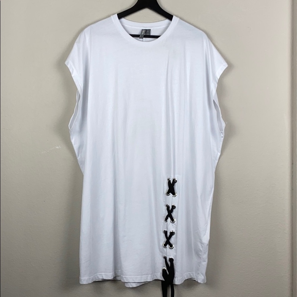 ASOS White Oversized tank with Braided Detail